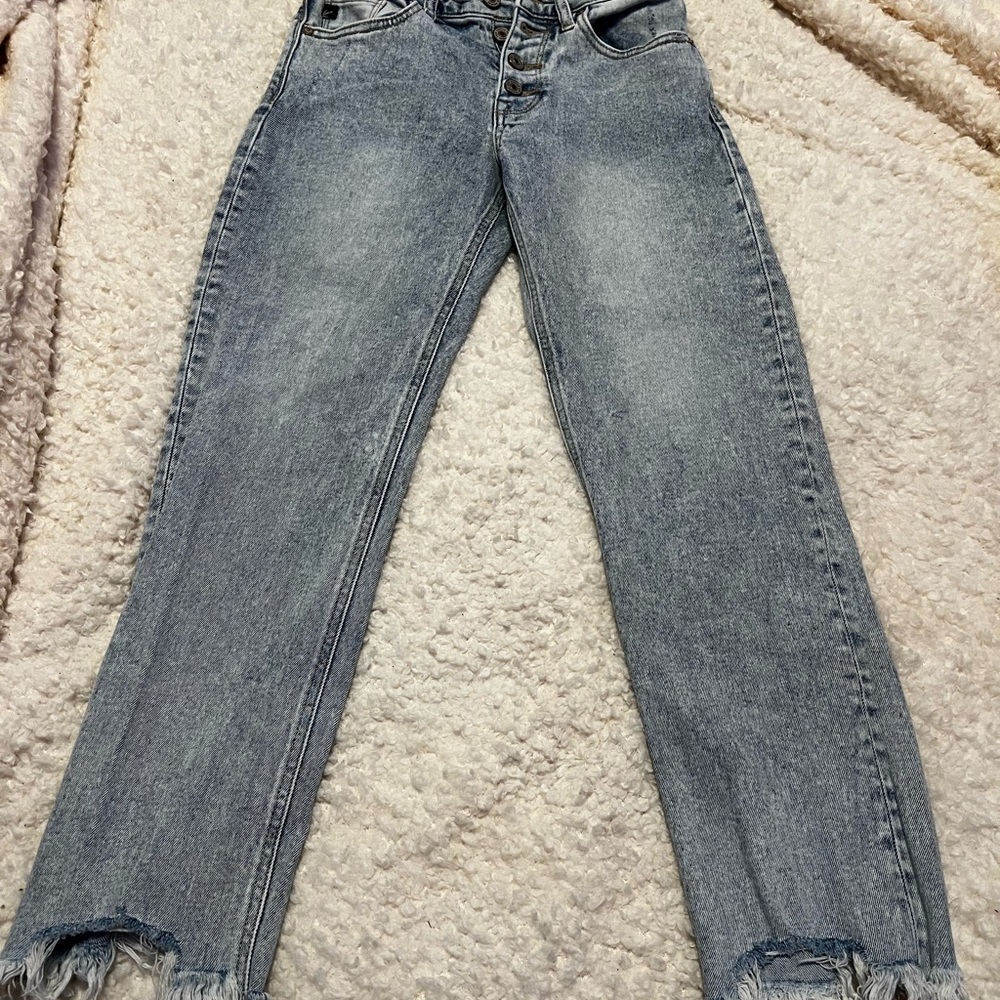 KanCan Gray Straight Leg Jeans Classic Style